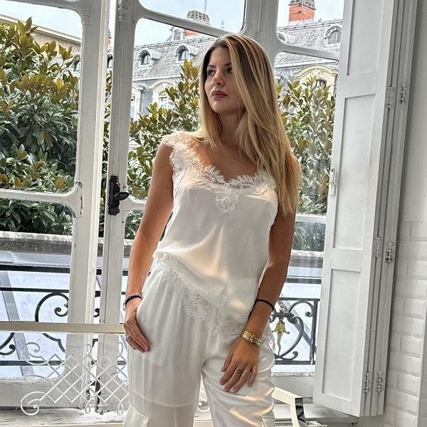 Gold Hawk Contrast Megan Camisole - Cloud