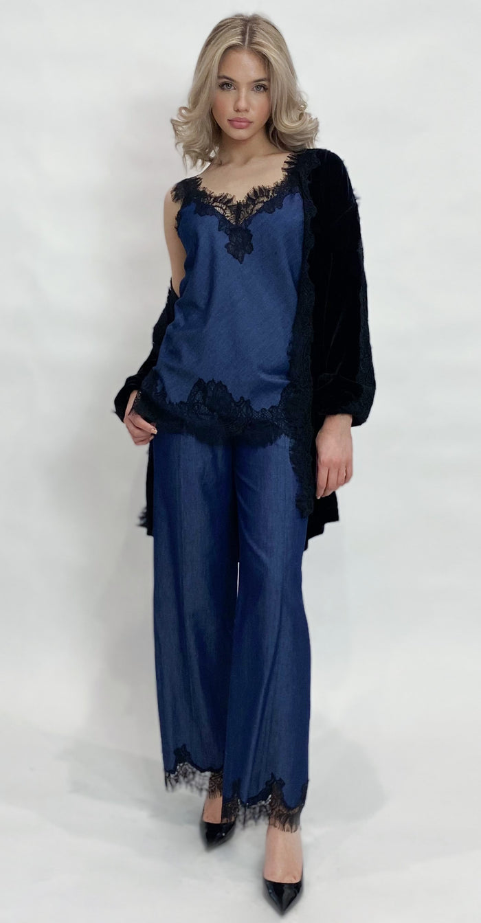 Gold Hawk Denim Tencel Cami