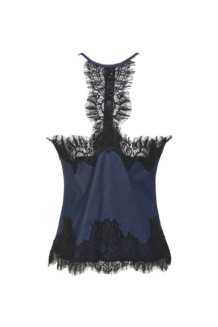 Gold Hawk Denim Tencel Crop Cami