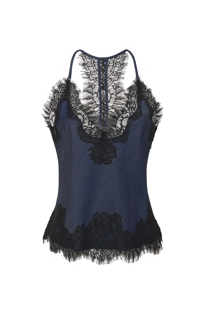 gold hawk Denim Tencel Crop Cami