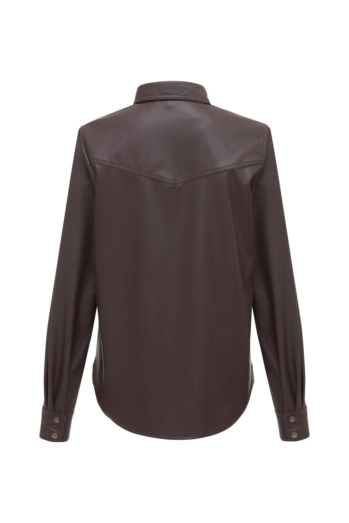 Gold Hawk Faux Leather 70's Shirt