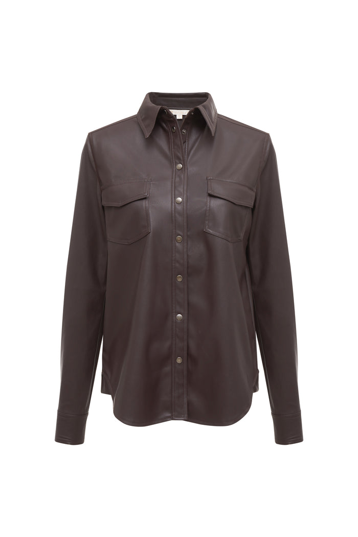 Gold Hawk Faux Leather 70's Shirt