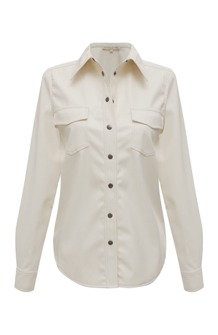 gold hawk Faux Leather 70's Shirt