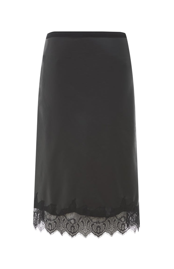 Gold Hawk Faux Leather Bias Skirt