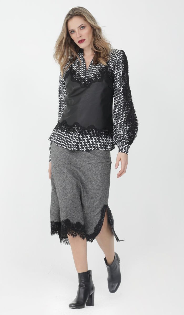 Gold Hawk Faux Leather Cropped Cami