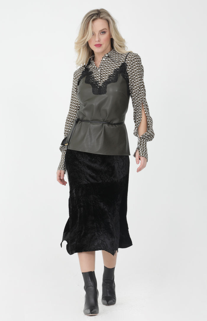 Gold Hawk Faux Leather Diana Cami