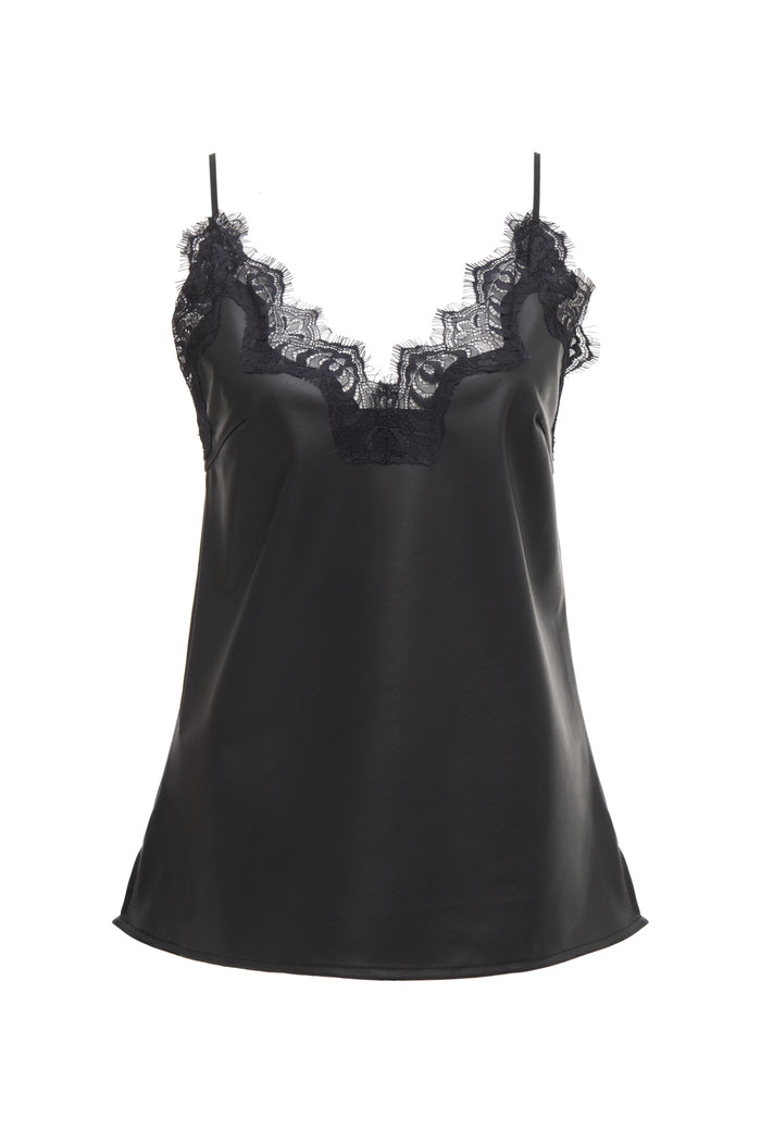 Gold Hawk Faux Leather Diana Cami