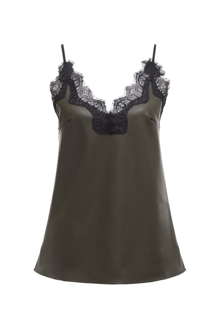 gold hawk Faux Leather Diana Cami