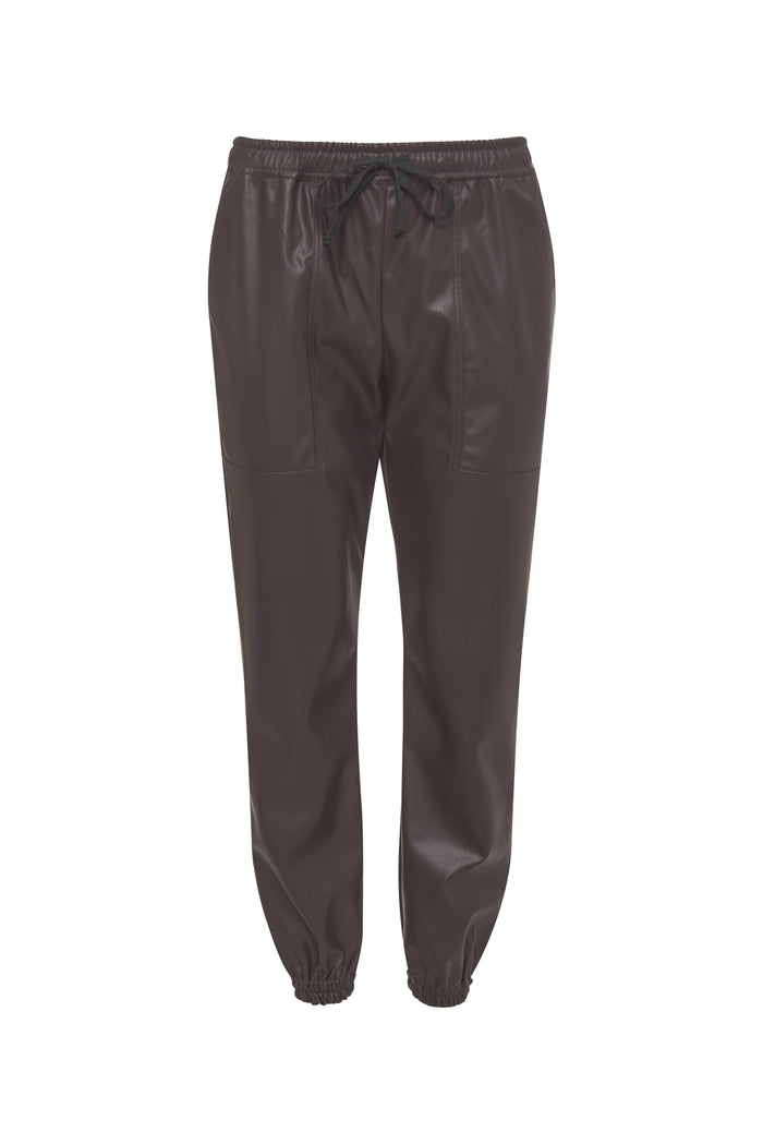 Gold Hawk Faux Leather Jog Pant