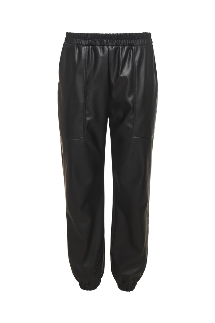 Gold Hawk Faux Leather Jog Pant