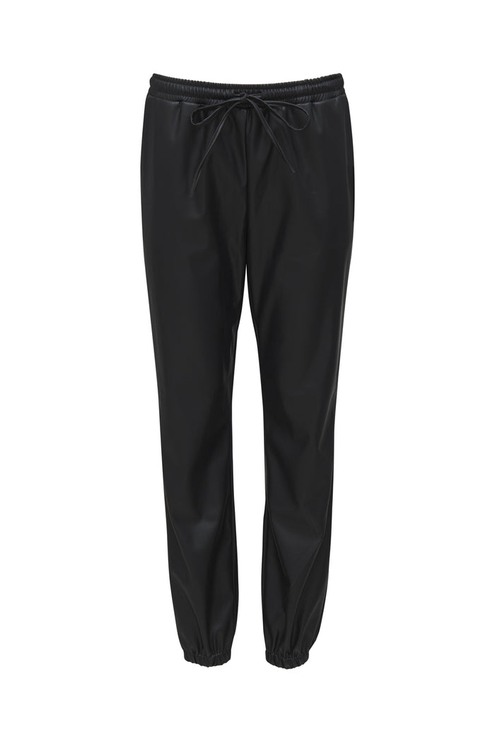 gold hawk Faux Leather Jog Pant