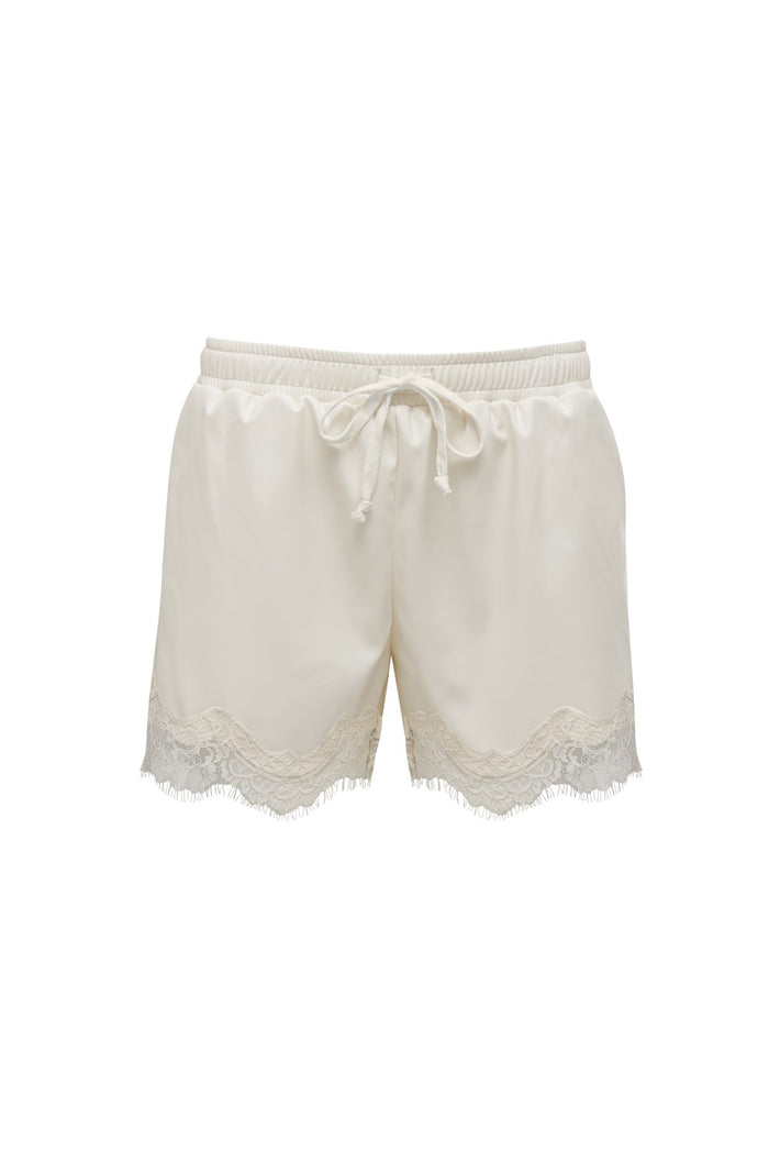 Gold Hawk Faux Leather Lace Short