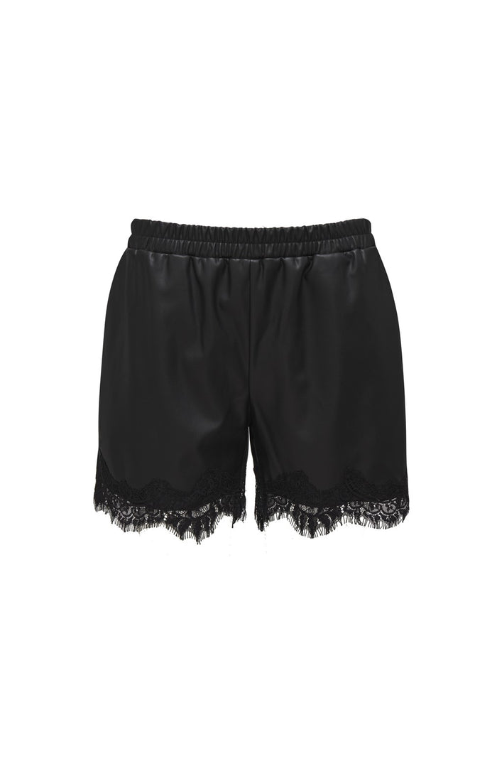 gold hawk Faux Leather Lace Short