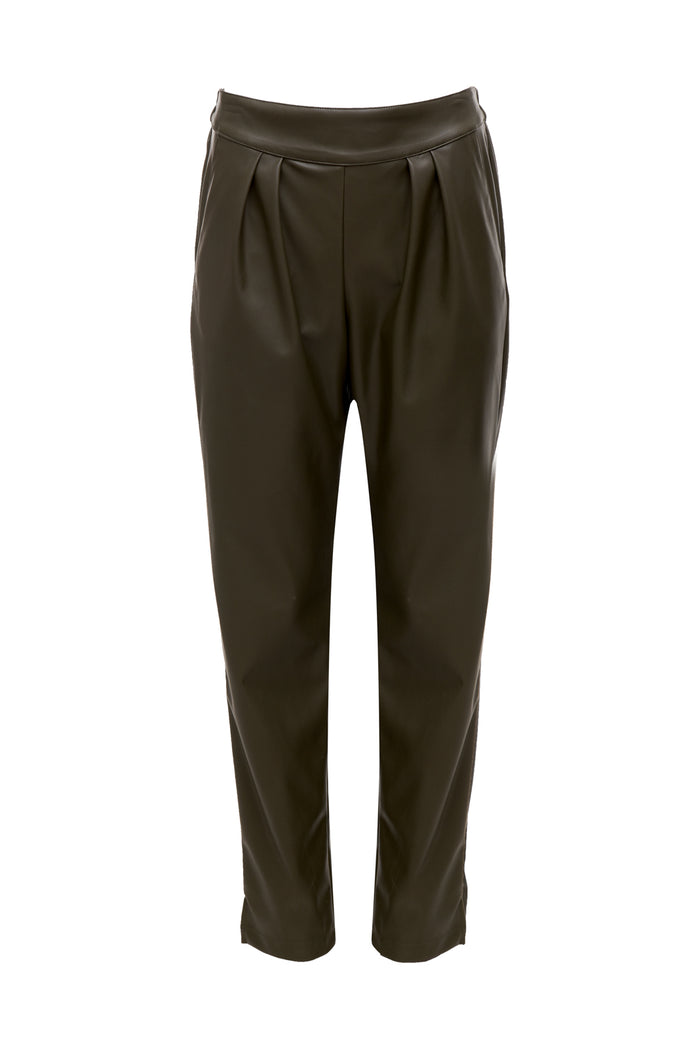gold hawk Faux Leather Pant