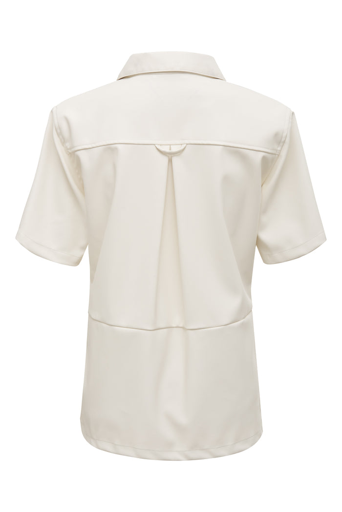 Gold Hawk Faux Leather Short Sleeve Shirt