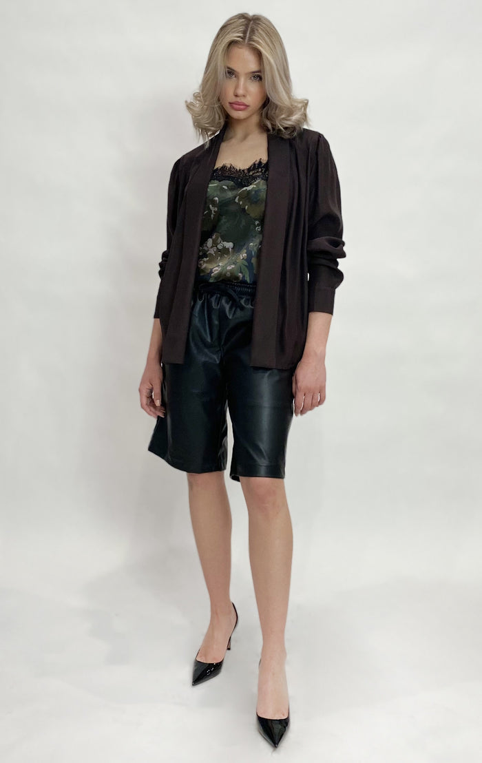 Gold Hawk Faux Leather Walking Short