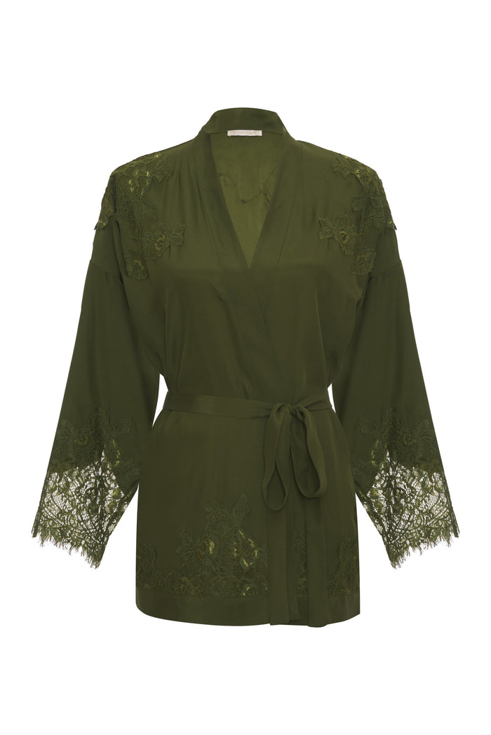 Gold Hawk Flora Robe Sage Green