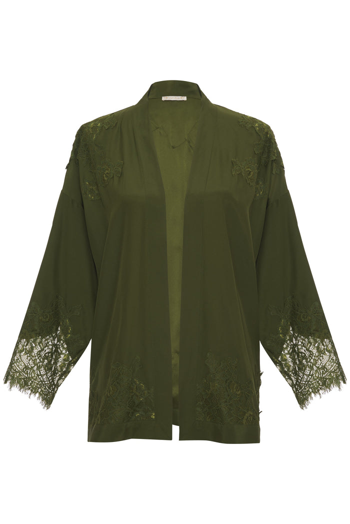 gold hawk Flora Robe Sage Green