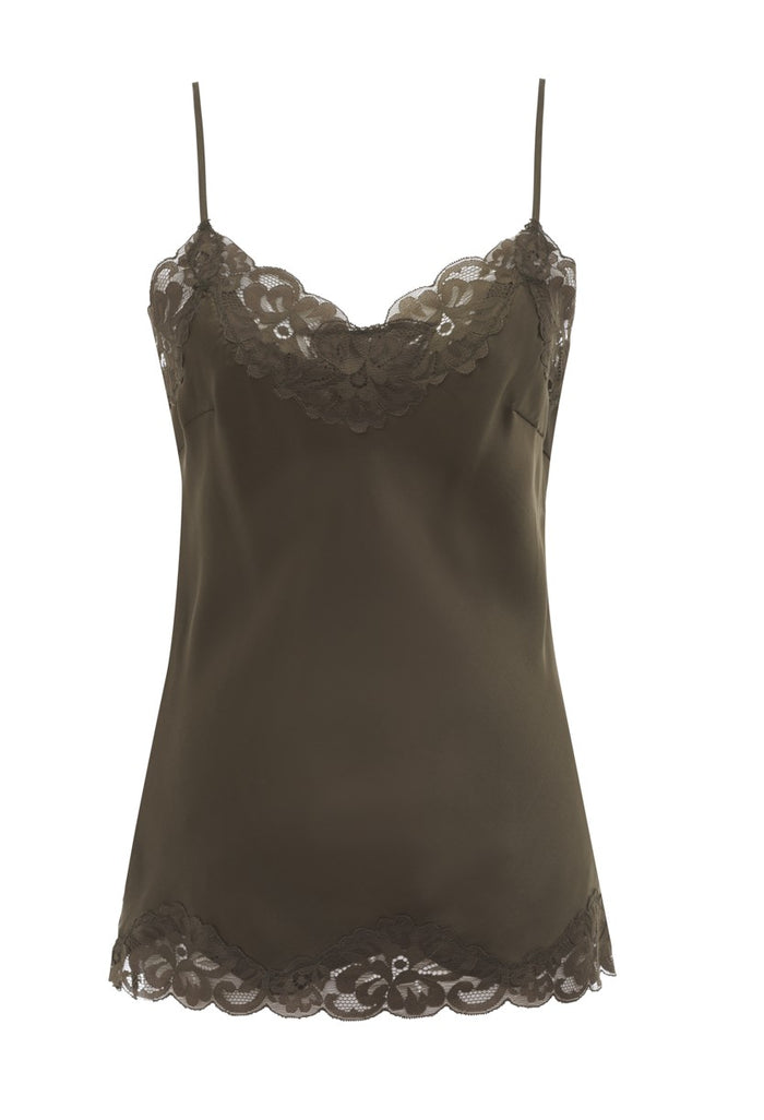 Gold Hawk Floral Lace Silk Cami