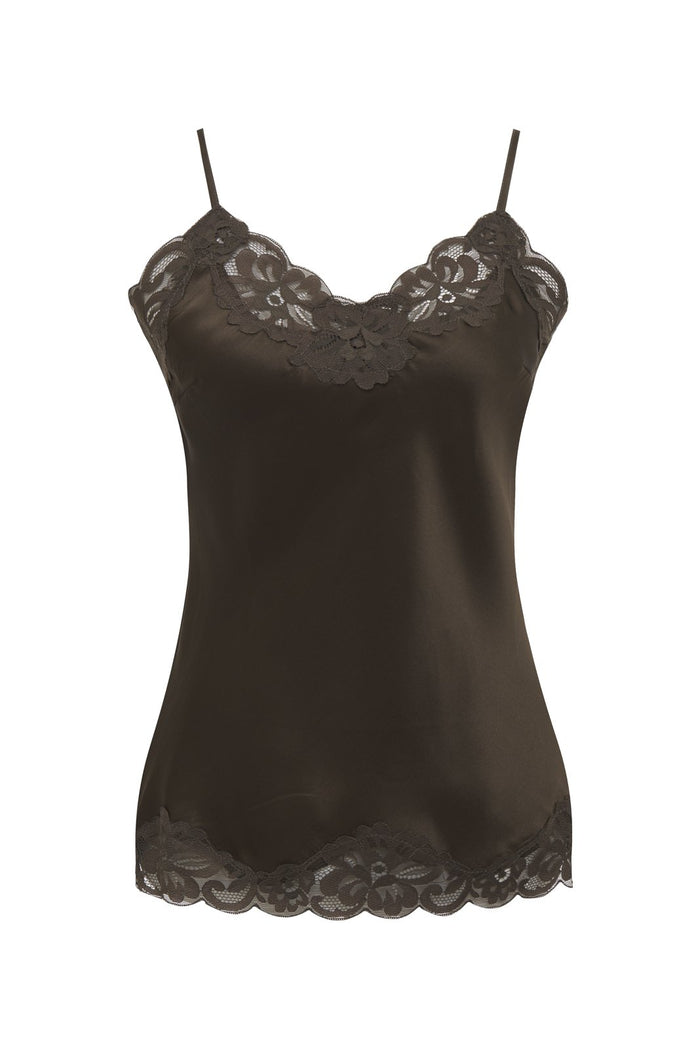 Gold Hawk Floral Lace Silk Cami