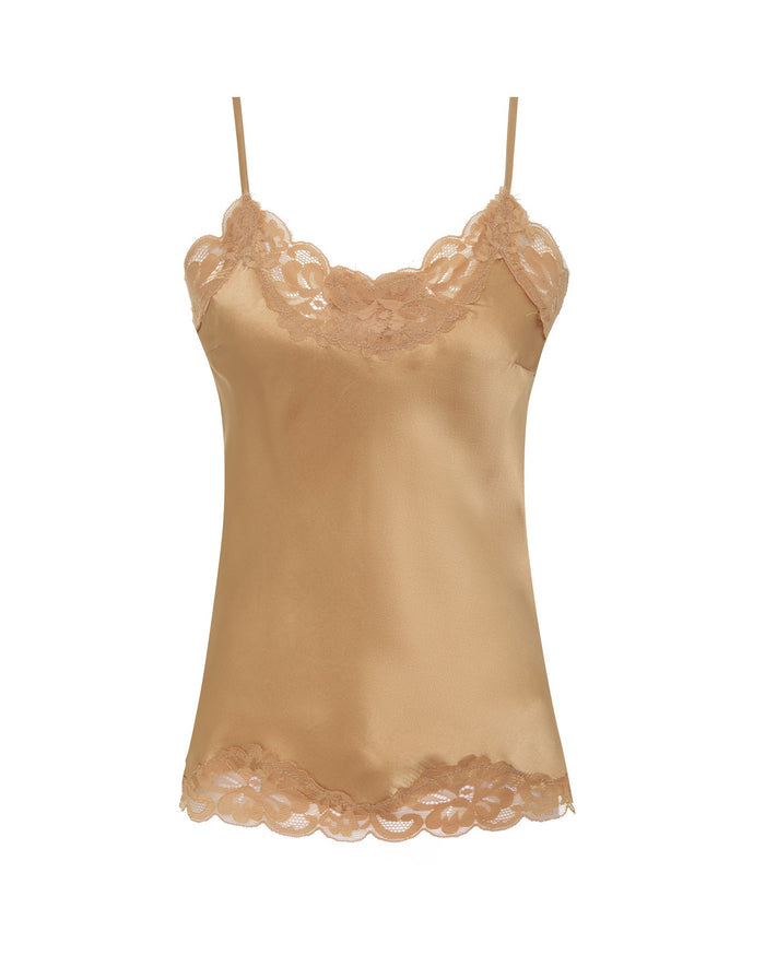 gold hawk Floral Lace Silk Cami Desert Sand
