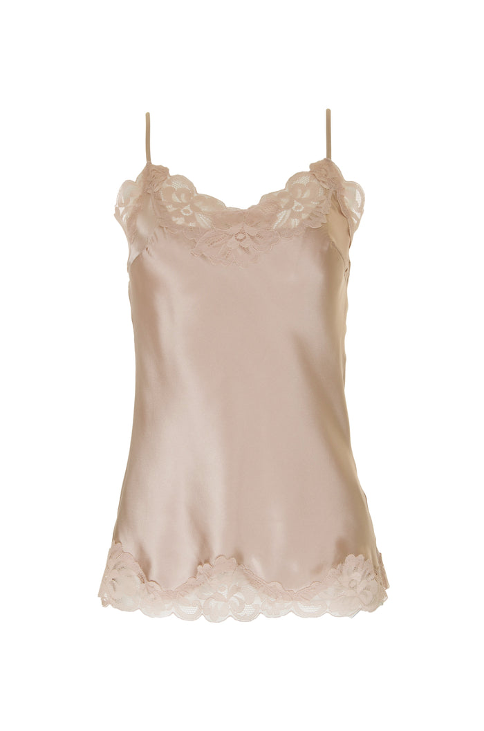 gold hawk Floral Lace Silk Cami Raffia