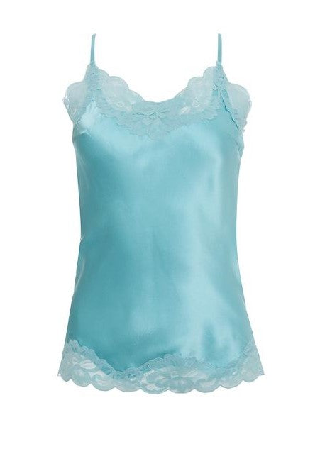 Gold Hawk Floral Lace Silk Cami - Tiffany