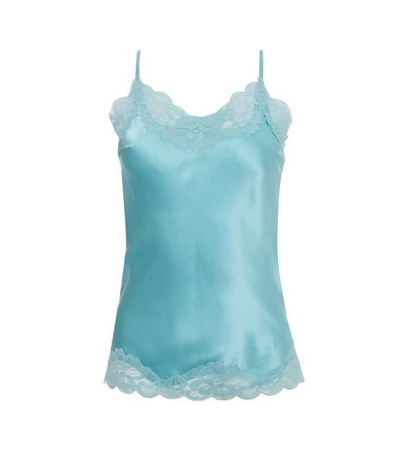 gold hawk Floral Lace Silk Cami - Tiffany