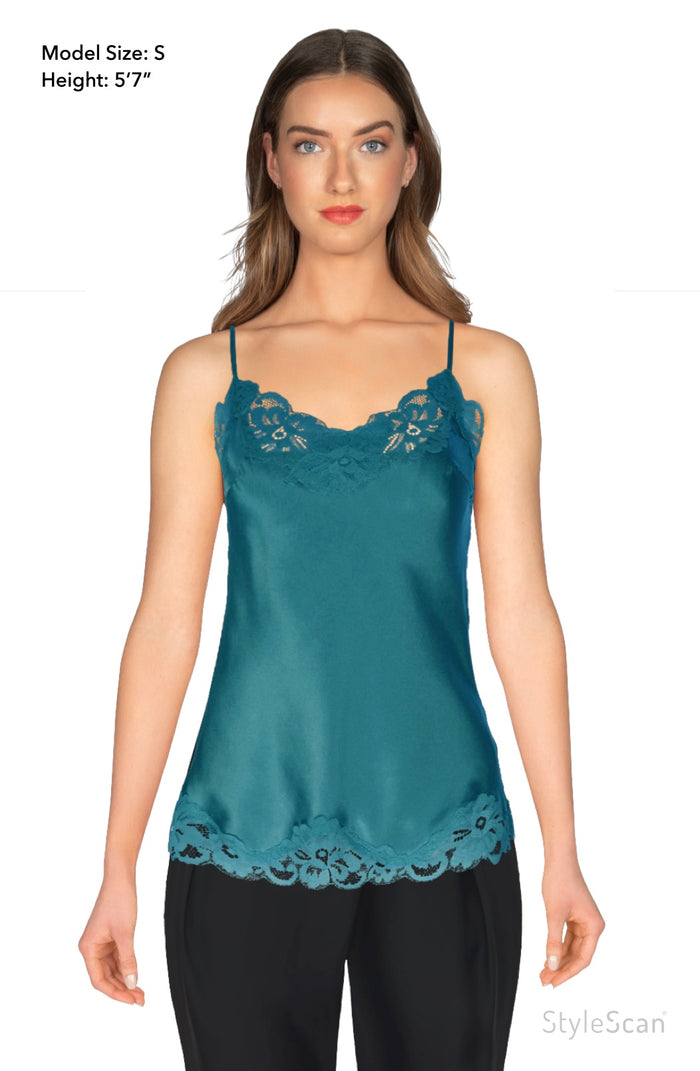 Gold Hawk Floral Lace Silk Cami