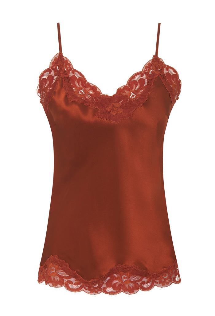 Gold Hawk Floral Lace Silk Cami