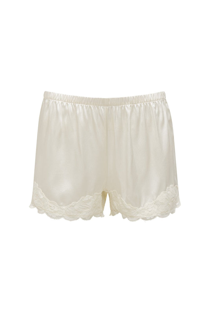 gold hawk Floral Lace Silk Shorts Dove