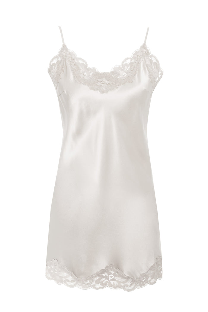 gold hawk Floral Lace Silk Tunic Dove