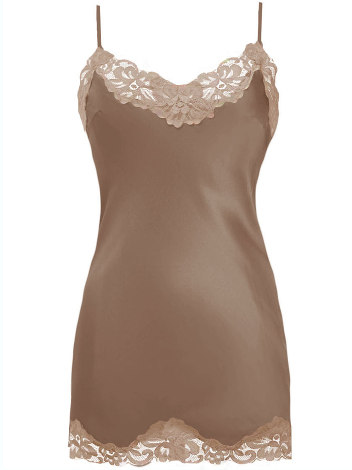 Gold Hawk Floral Lace Silk Tunic Tobacco