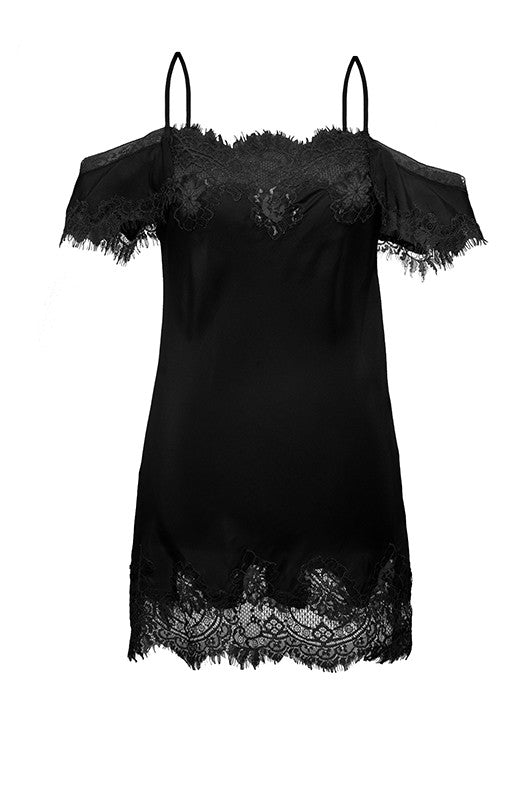 gold hawk Gigi Lace Silk Cami - Black