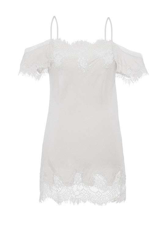 gold hawk Gigi Lace Silk Cami - White