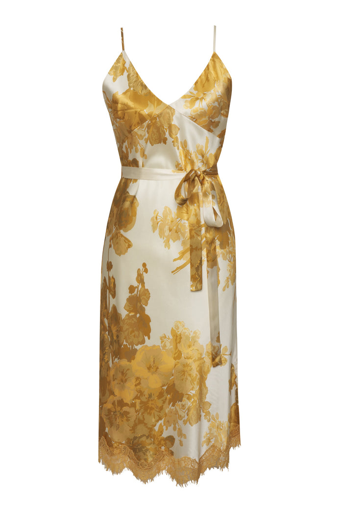 Gold Hawk Golden Bloom Chloe Printed Dress*