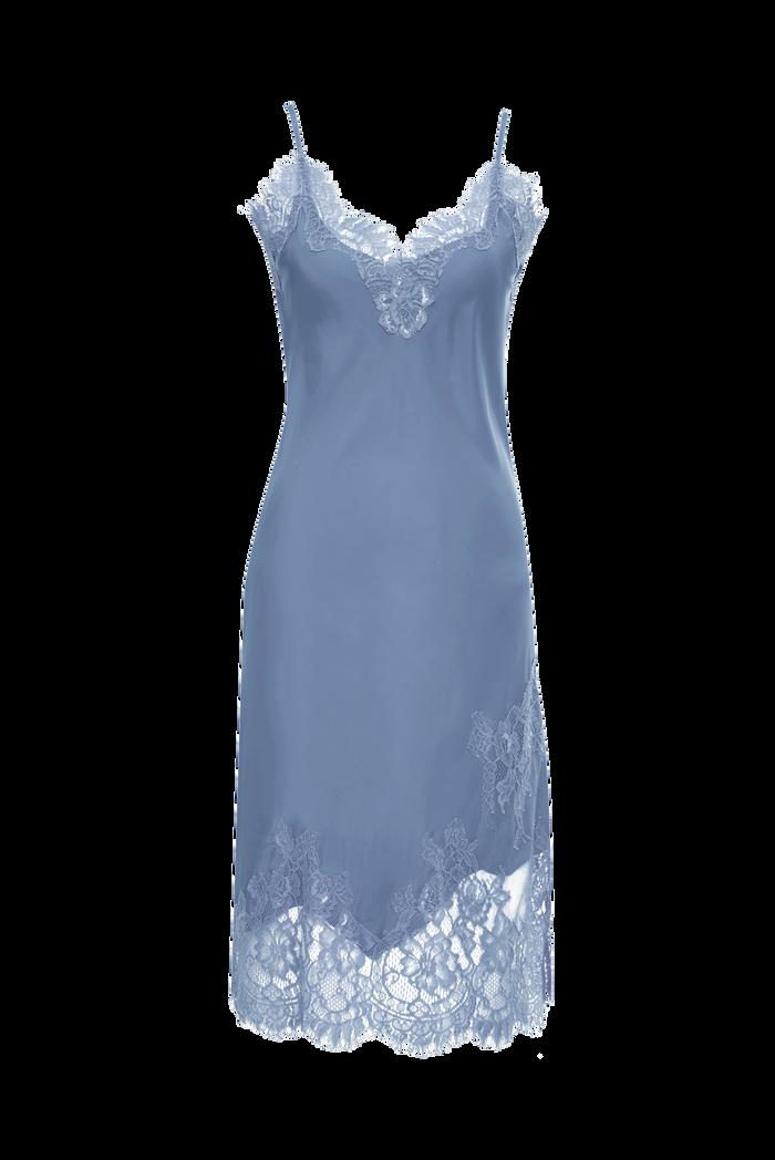 gold hawk Grace Lace Silk Dress Ash Blue