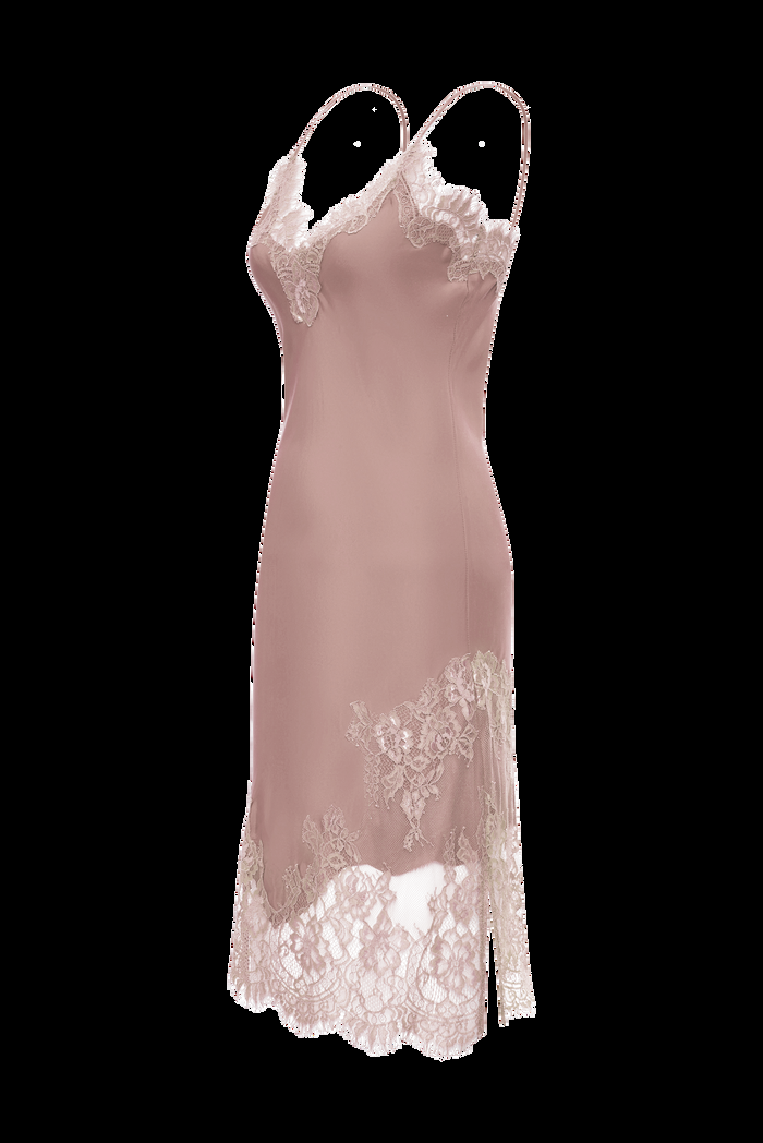Gold Hawk Grace Lace Silk Dress Pastel Rose