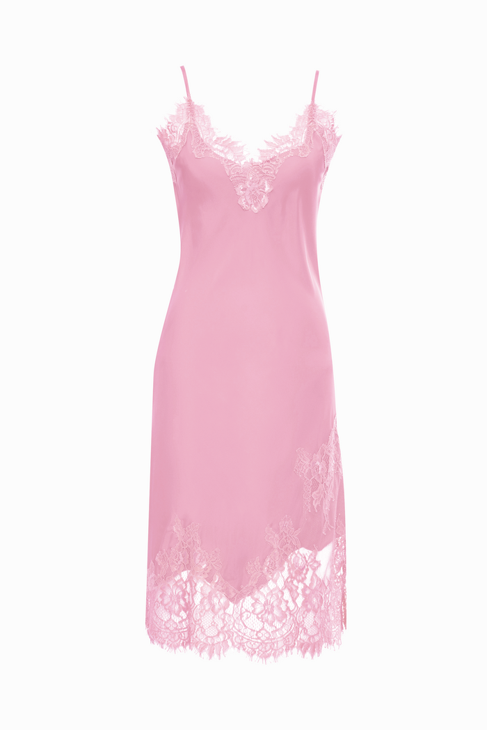 gold hawk Grace Lace Silk Dress - Pretty In Pink