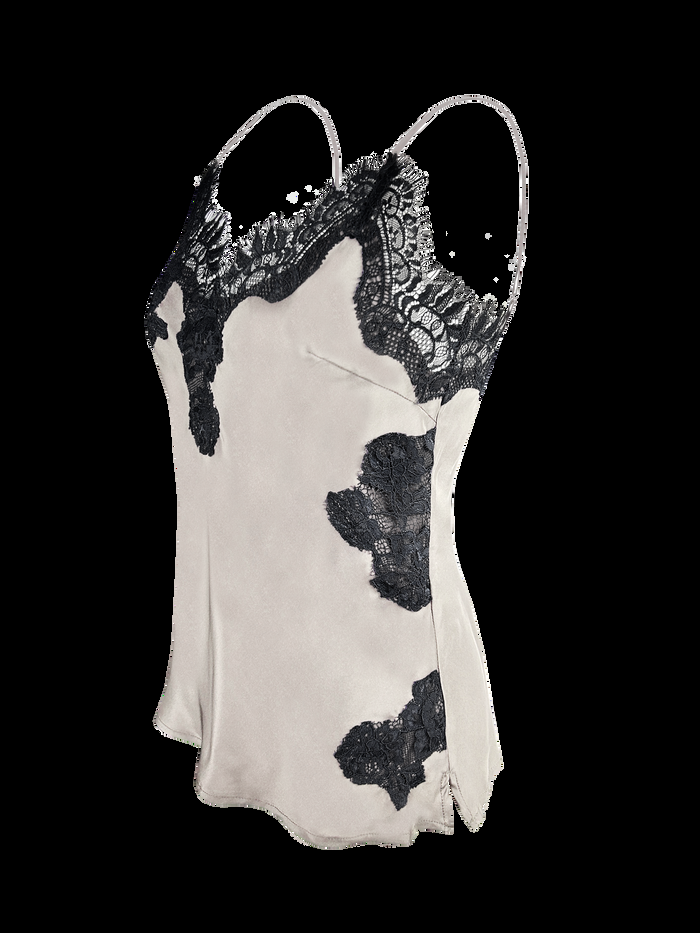 Gold Hawk Harper Bias Cami - Antique White / Black