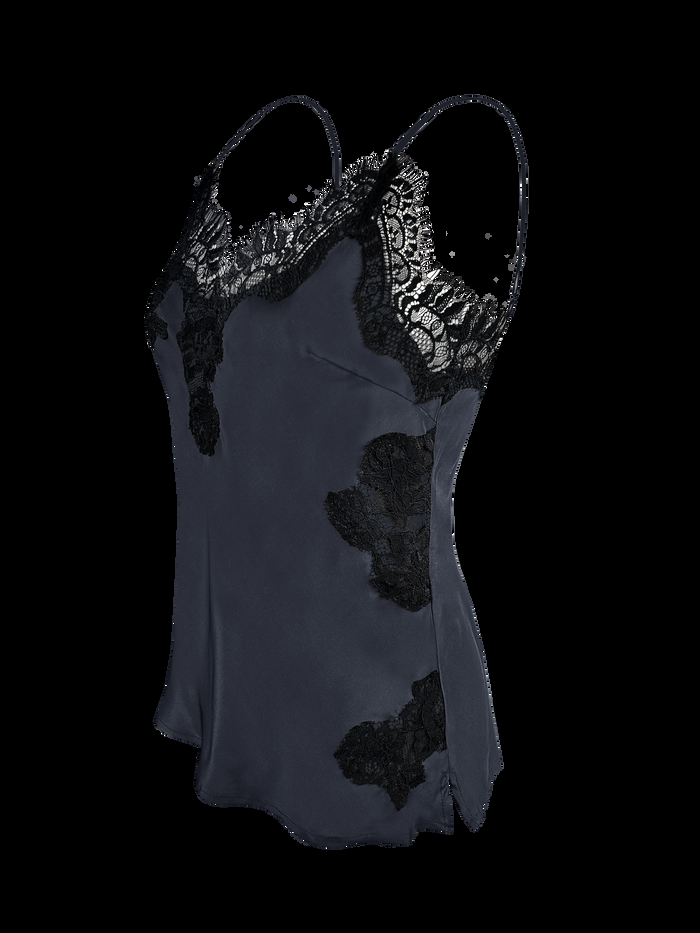 Gold Hawk Harper Bias Cami - Blue Ink / Black