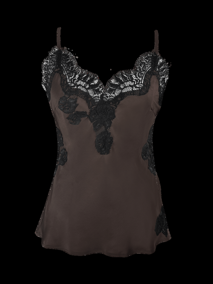 gold hawk Harper Bias Cami - Fudge/Black