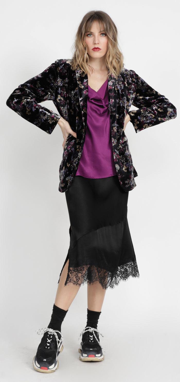 Gold Hawk Hayley Cowl Cami - Deep Violet