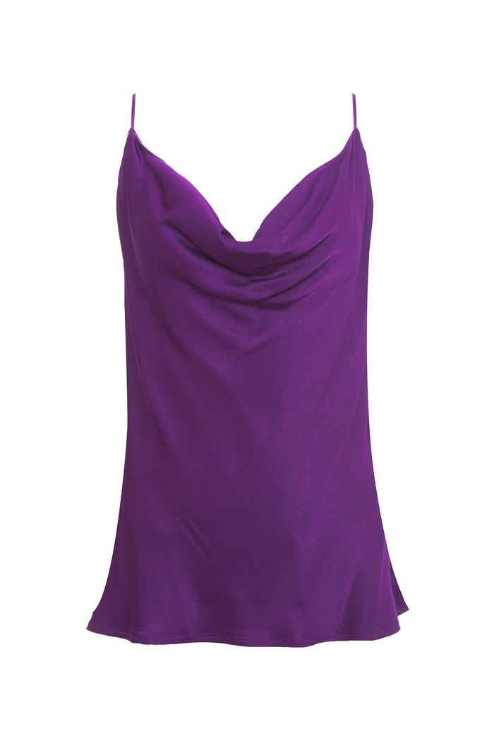 gold hawk Hayley Cowl Cami - Deep Violet