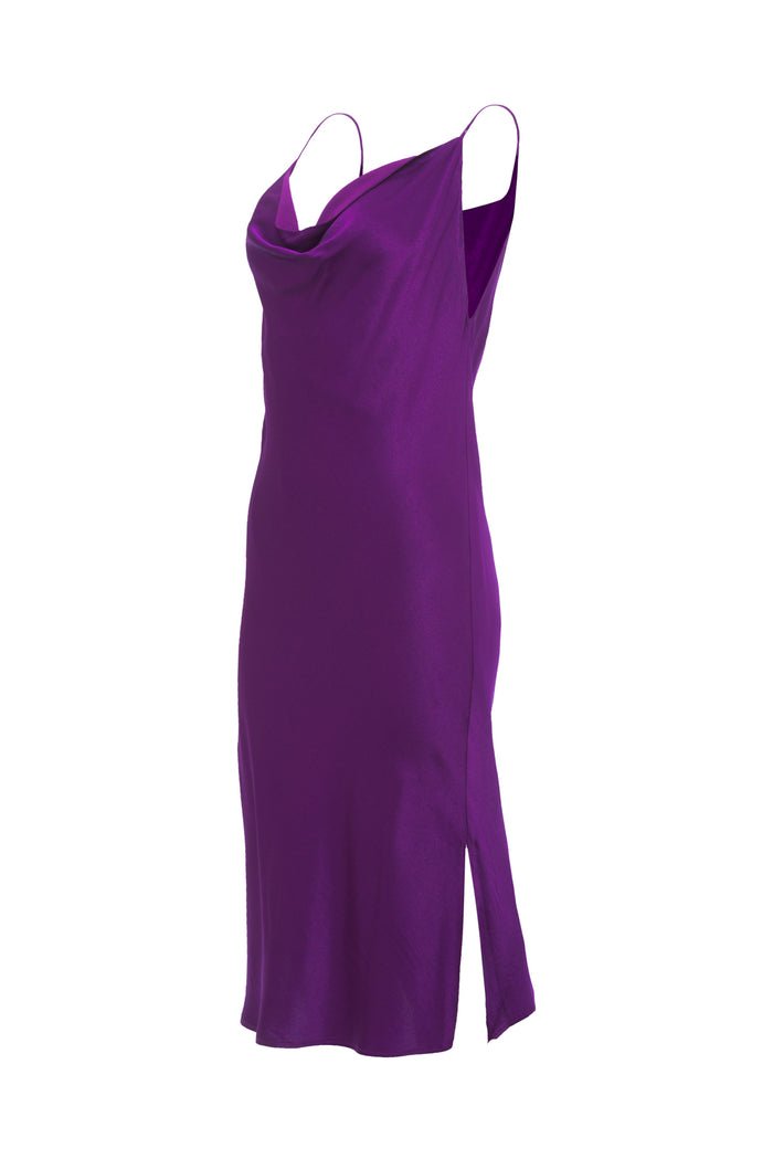 Gold Hawk Hayley Cowl Dress - Deep Violet