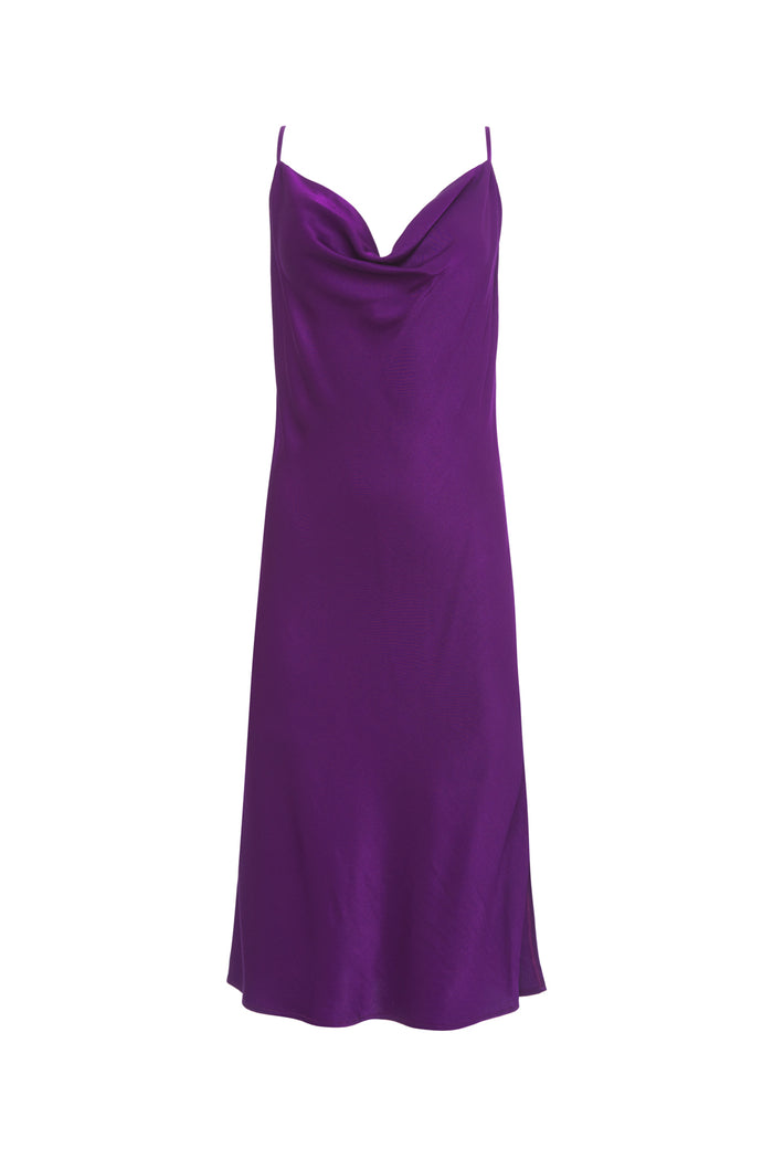 gold hawk Hayley Cowl Dress - Deep Violet