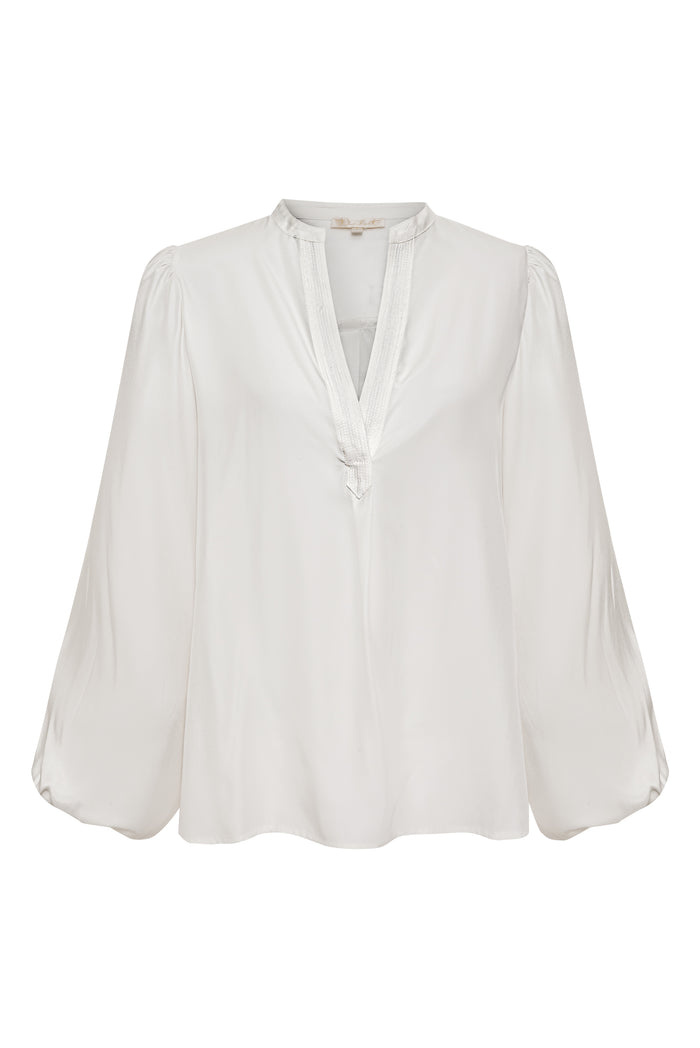 gold hawk Isabela Sleeve Top Bright White