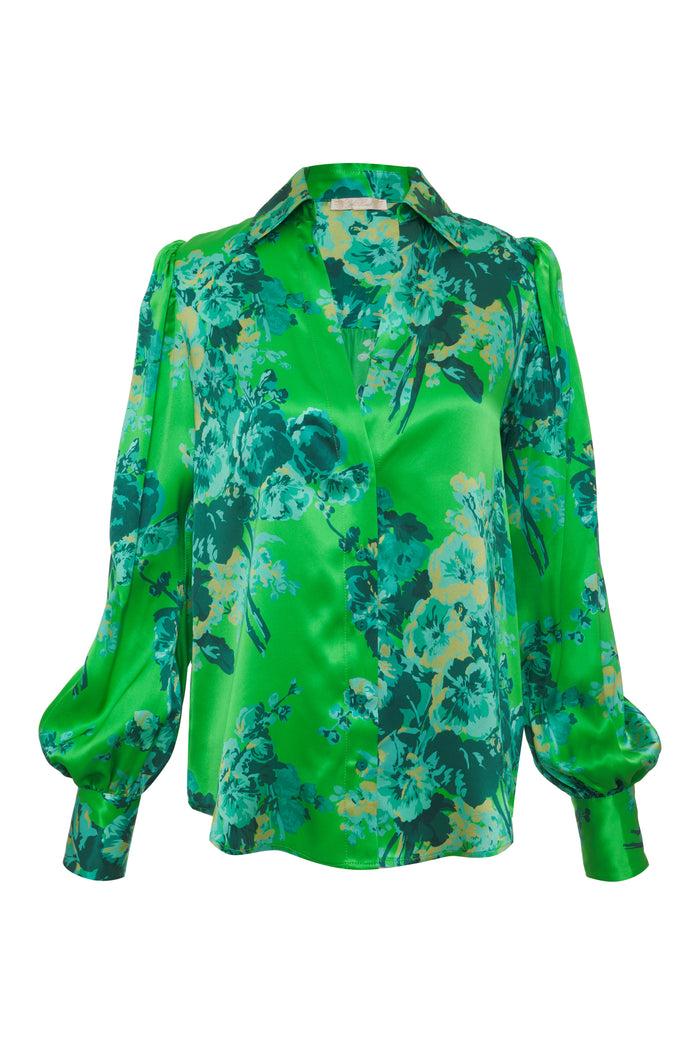 gold hawk Jocelyn Print Shirt Apple Green Napa