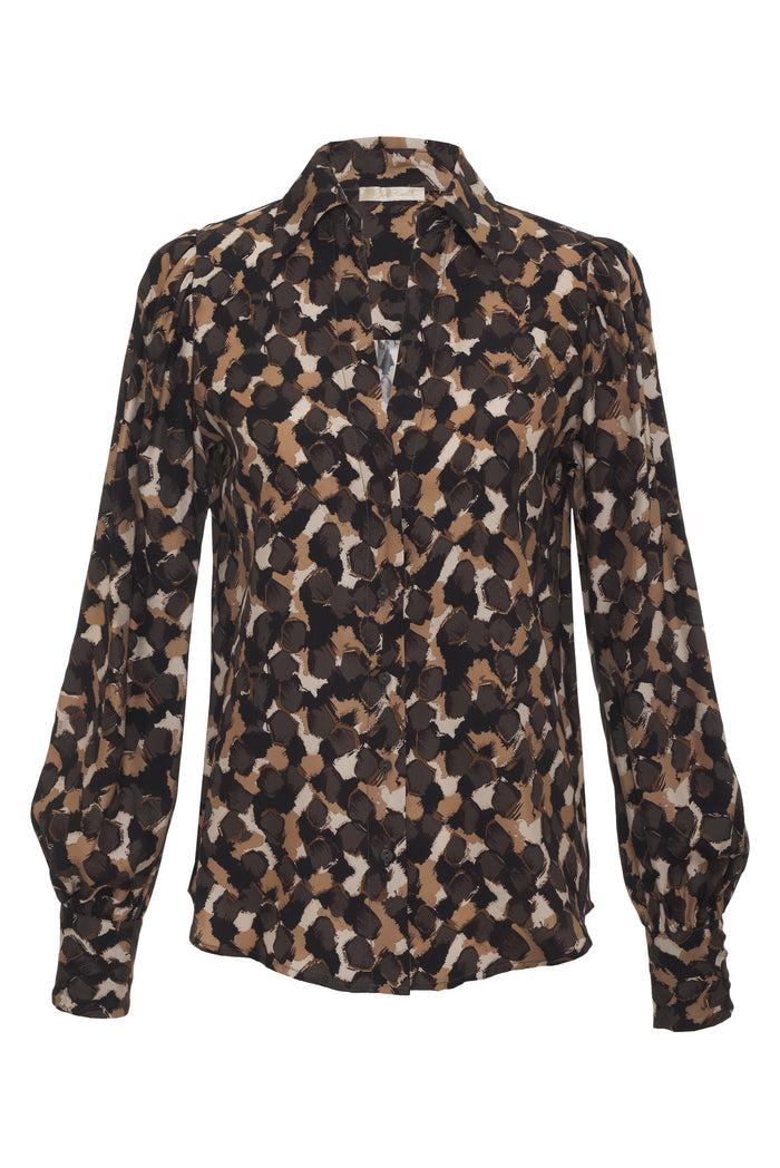 gold hawk Jocelyn Print Shirt Earth Blend