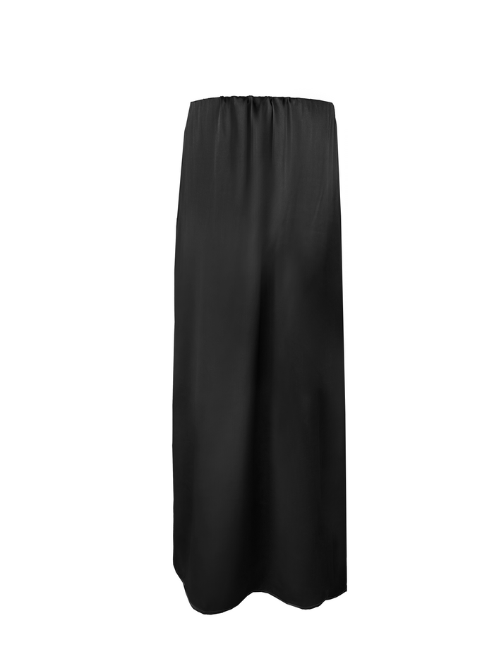 Gold Hawk Layla Pleated Long Dress Black